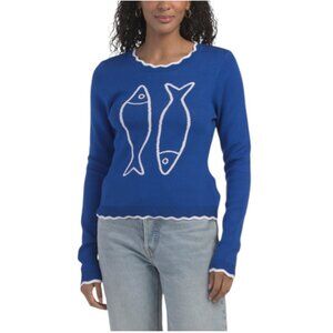 BELLE BY BELLDINI Sardine Scalloped Hem Sweater